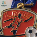 Custom 40mm Red Enamel Promotion Gift Soccer Trophy or Metal Football Medal